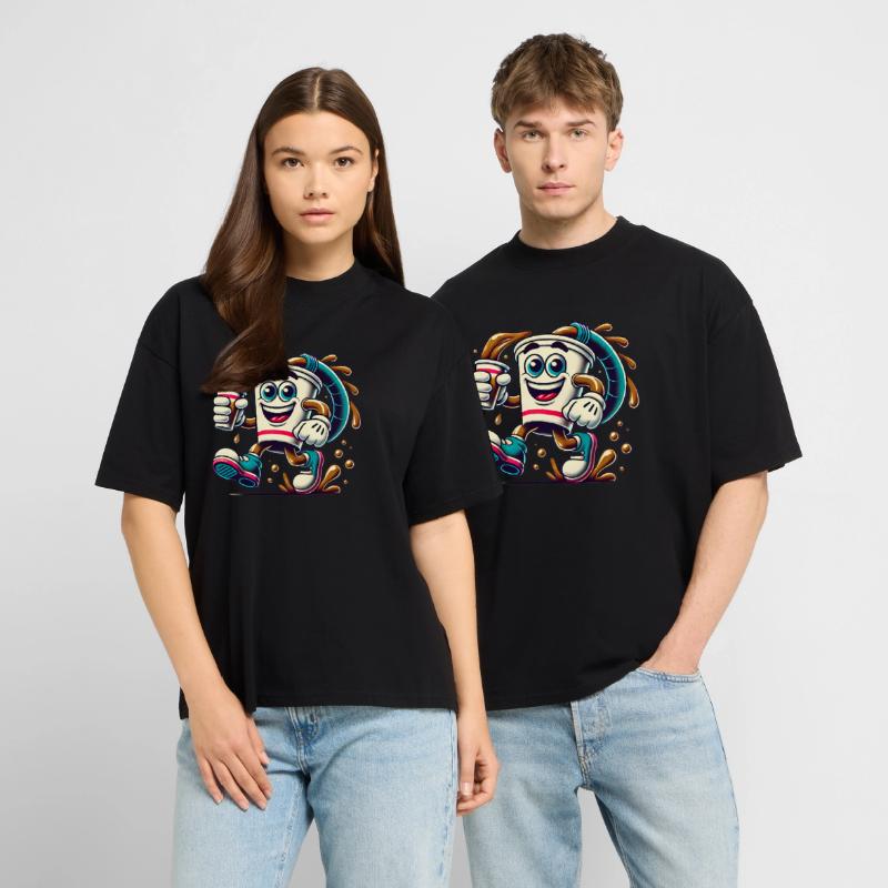 Tasse à café drôle dessin animé Splash T-shirt bio Blaster 2.0 coupe oversize Stanley/Stella Unisexe
