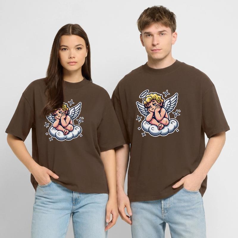 Funny Cherub on Cloud Pop Art Design Stanley/Stella Oversized Unisex Organic T-shirt Blaster 2.0