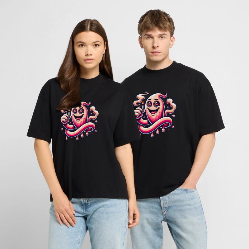 Funny Stoner Ghost Cartoon Design Stanley/Stella Oversized Unisex Organic T-shirt Blaster 2.0