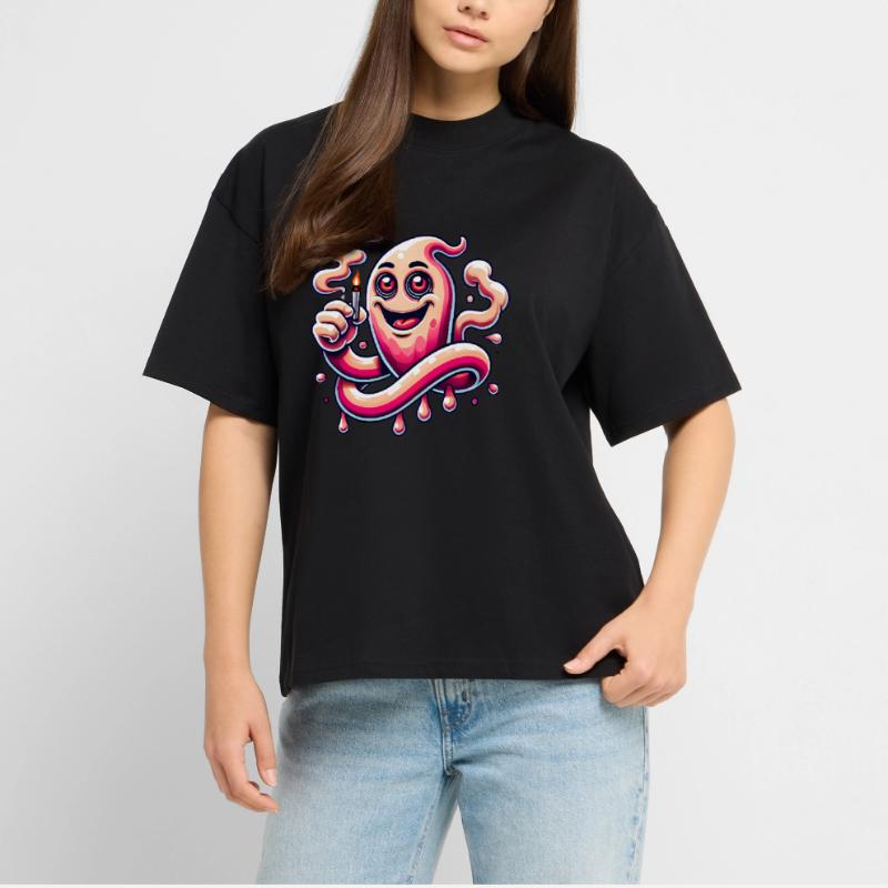 Funny Stoner Ghost Cartoon Design Stanley/Stella Oversized Unisex Organic T-shirt Blaster 2.0