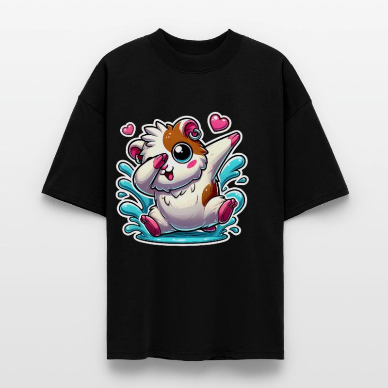Dabbing cochon d’Inde dessin animé autocollant T-shirt bio Blaster 2.0 coupe oversize Stanley/Stella Unisexe