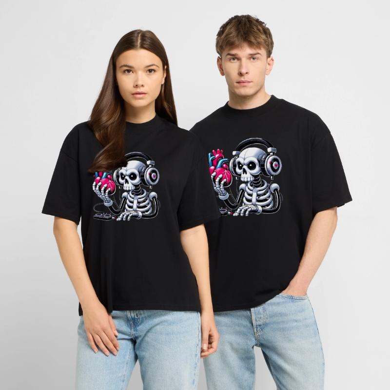 Squelette à l’écoute du design du cœur T-shirt bio Blaster 2.0 coupe oversize Stanley/Stella Unisexe