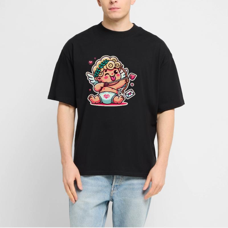Cupidon de dessin animé drôle avec un arc et une flèche T-shirt bio Blaster 2.0 coupe oversize Stanley/Stella Unisexe