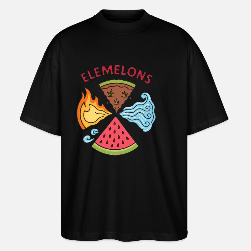 Elemelons Elementales Wassermelonen-Design - Stanley/Stella Oversized Unisex Bio T-Shirt Blaster 2.0 - Schwarz
