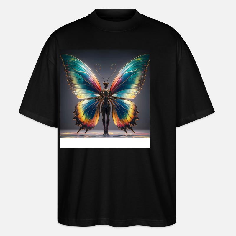 aAnthropomorpher Schmetterling - Stanley/Stella Oversized Unisex Bio T-Shirt Blaster 2.0 - Schwarz