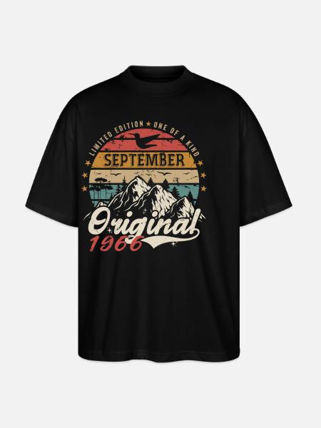 Retro 1966 September Vintage September 1966 Gave - Stanley/Stella Oversize Unisex Øko T-shirt Blaster 2.0 - sort