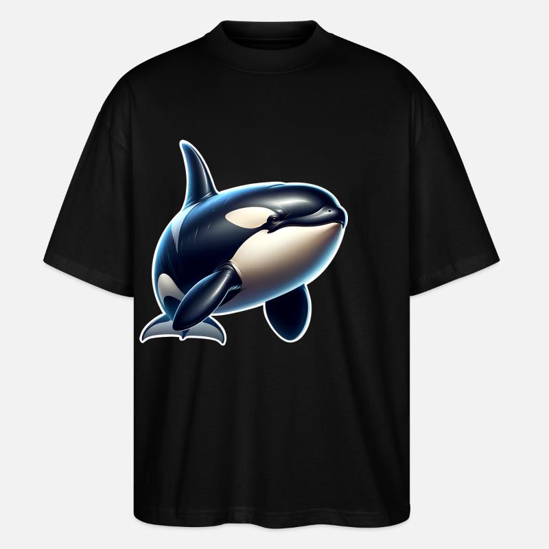 Orca Schwertwal - Stanley/Stella Oversized Unisex Bio T-Shirt Blaster 2.0 - Schwarz