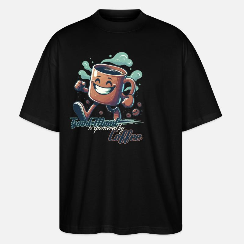 Gute Laune Kaffee Tasse Geschenk - Stanley/Stella Oversized Unisex Bio T-Shirt Blaster 2.0 - Schwarz