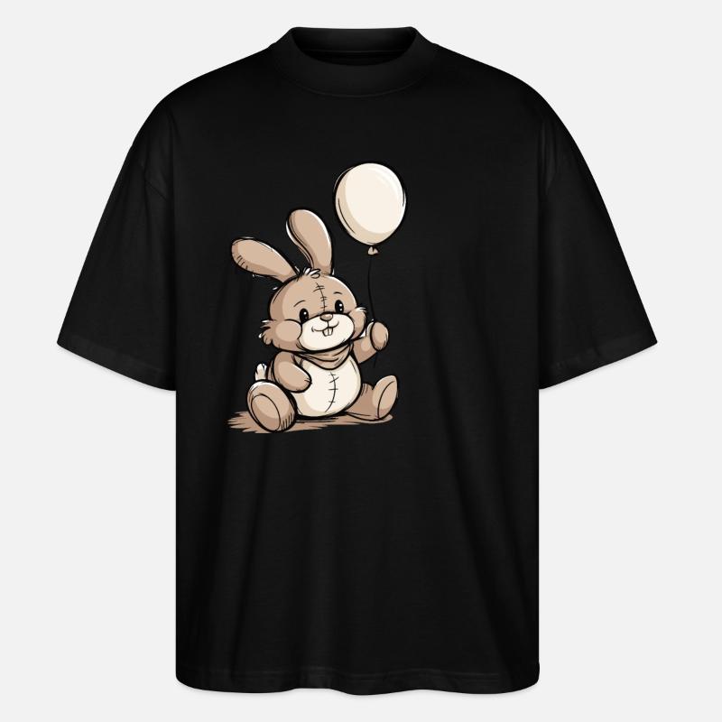 Hase mit Luftballon - Stanley/Stella Oversized Unisex Bio T-Shirt Blaster 2.0 - Schwarz
