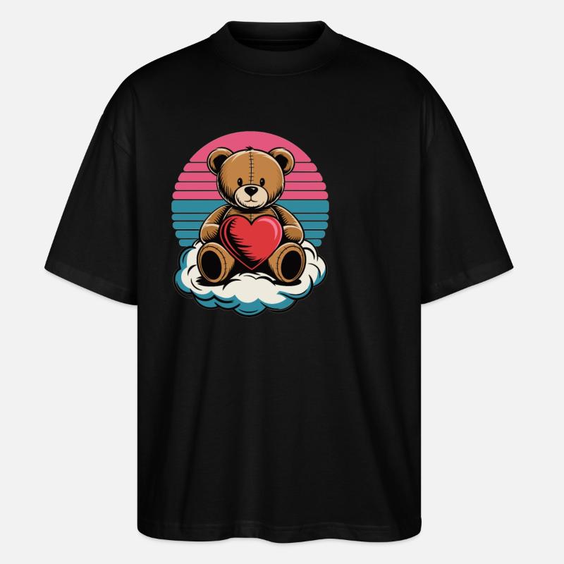 Teddy auf Wolke 7 - Stanley/Stella Oversized Unisex Bio T-Shirt Blaster 2.0 - Schwarz