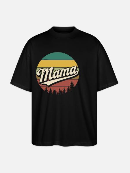Mama Retro Sunset Logo - Stanley/Stella Oversized Unisex Organic T-shirt Blaster 2.0 - black