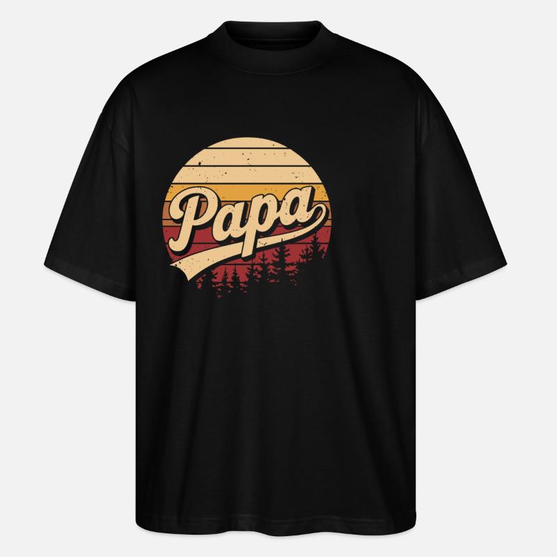 Papa Retro Sunset Logo - T-shirt bio Blaster 2.0 coupe oversize Stanley/Stella Unisexe - noir