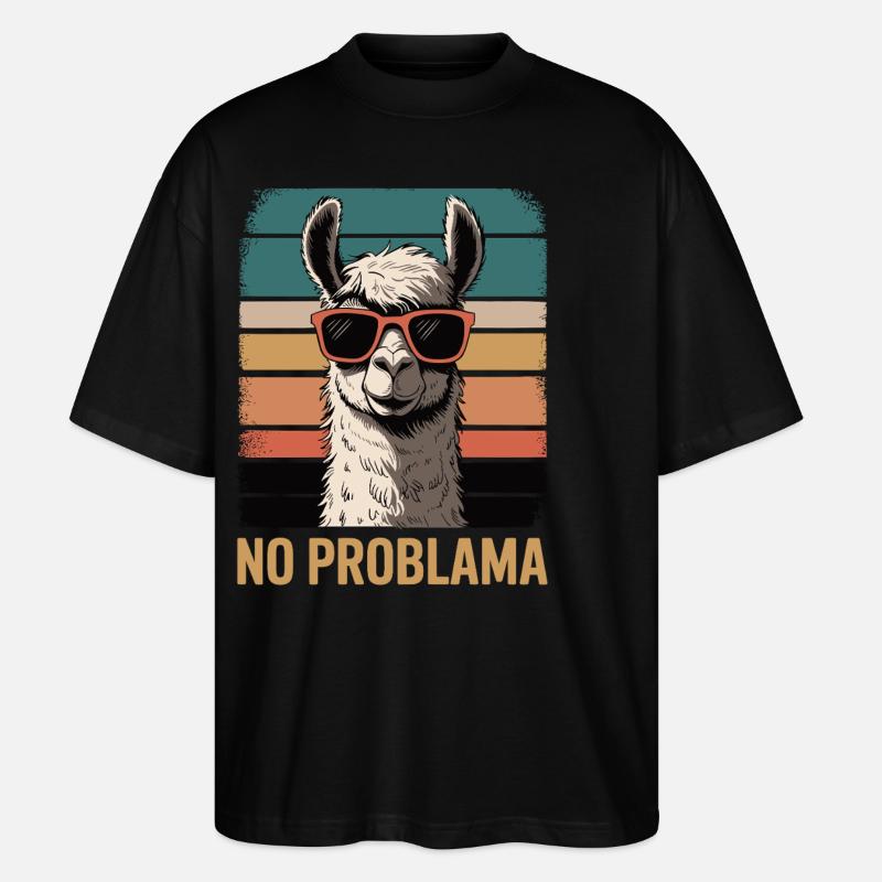 No Problama Llama - Stanley/Stella Oversized Unisex Bio T-Shirt Blaster 2.0 - Schwarz