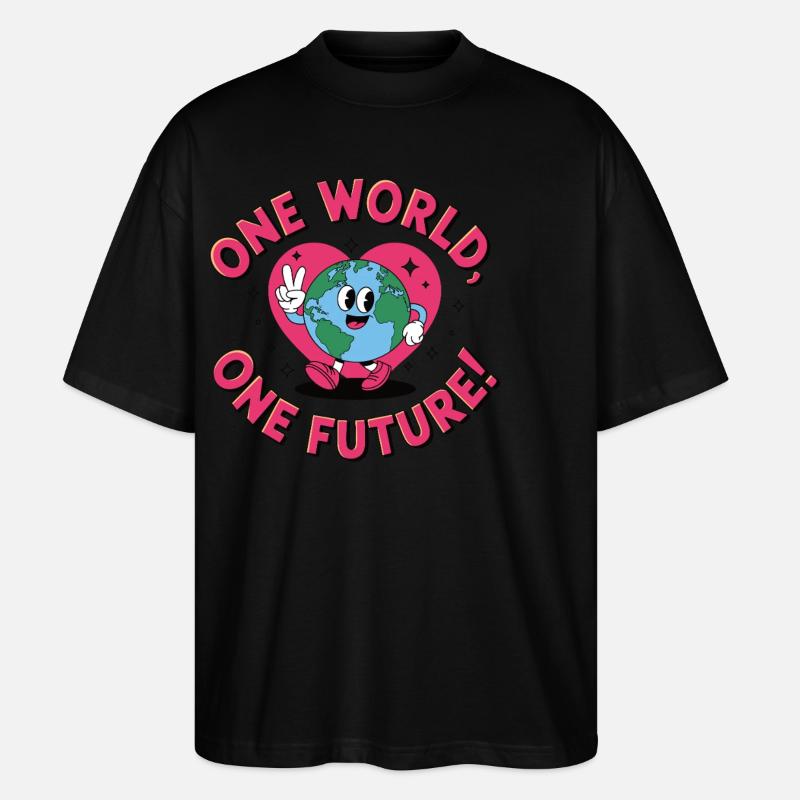 Un monde, un avenir - T-shirt bio Blaster 2.0 coupe oversize Stanley/Stella Unisexe - noir