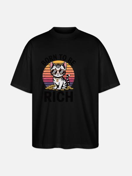 Född till att bli rik - Ekologisk Oversized T-shirt Unisex Stanley/Stella Blaster 2.0 - svart