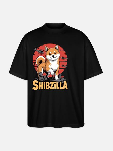Shibzilla – Chaos with Side-Eye - Stanley/Stella Oversized Unisex Organic T-shirt Blaster 2.0 - black
