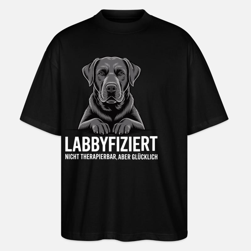 Labbyfiziert black Labrador - Stanley/Stella Oversized Unisex Bio T-Shirt Blaster 2.0 - Schwarz