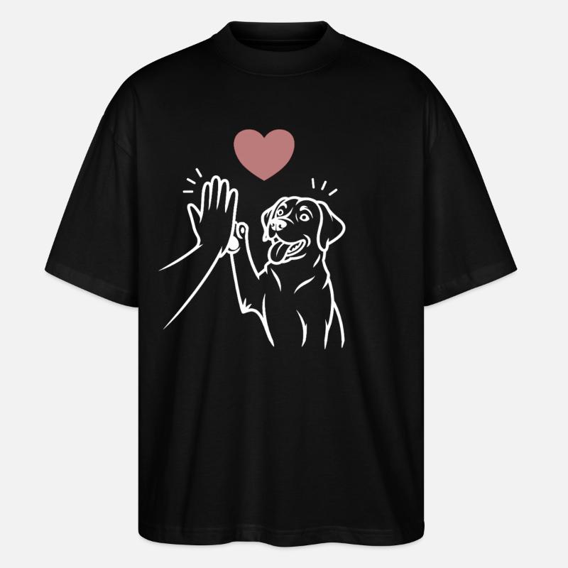 Labrador high five - T-shirt bio Blaster 2.0 coupe oversize Stanley/Stella Unisexe - noir