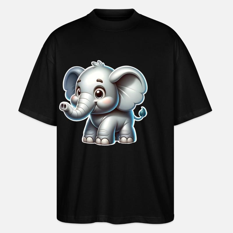 Elefant - Stanley/Stella Oversized Unisex Bio T-Shirt Blaster 2.0 - Schwarz