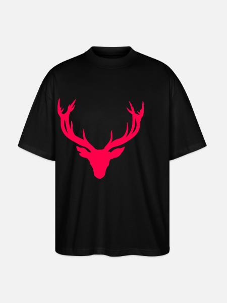 Hirschkopf – Für Jäger & Naturfreunde - Stanley/Stella Oversized Unisex Bio T-Shirt Blaster 2.0 - Schwarz