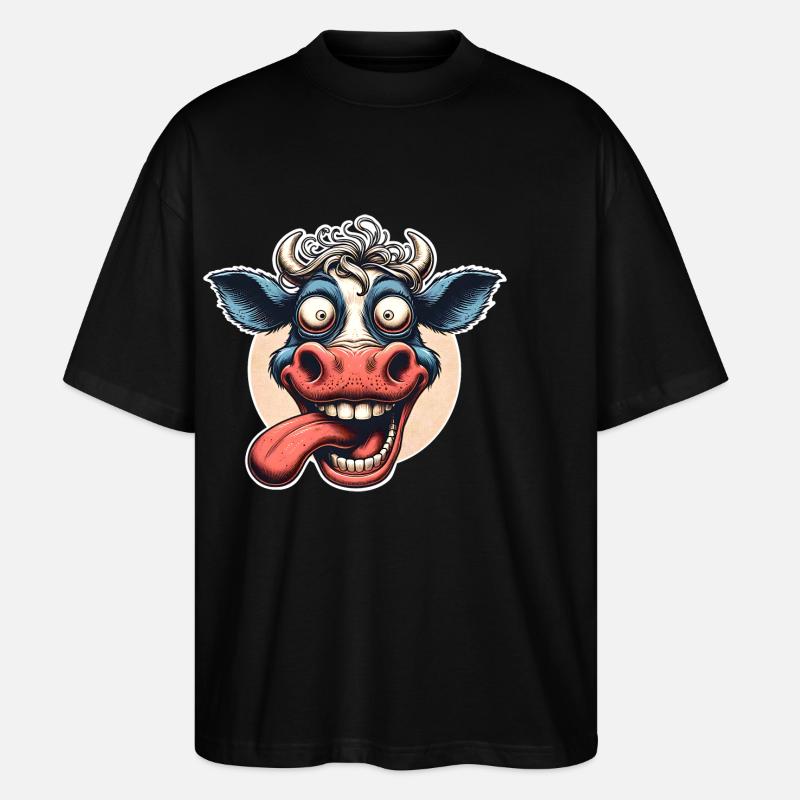 Cow Crazy - Stanley/Stella Oversized Unisex Organic T-shirt Blaster 2.0 - black