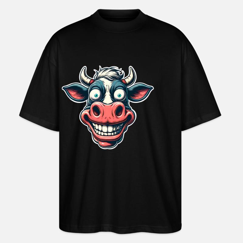 Kuh - Stanley/Stella Oversized Unisex Bio T-Shirt Blaster 2.0 - Schwarz