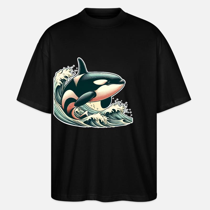 Orca Schwertwal - Stanley/Stella Oversized Unisex Bio T-Shirt Blaster 2.0 - Schwarz