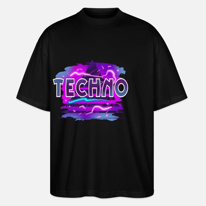 Techno - Stanley/Stella Oversized Unisex Bio T-Shirt Blaster 2.0 - Schwarz