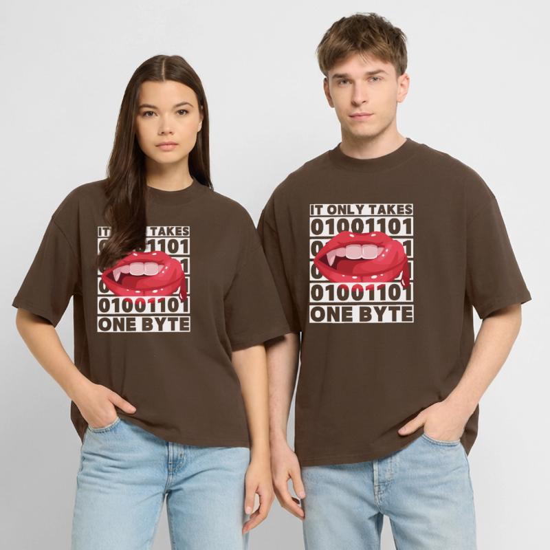 Bit bytes Binary Computer Nerd, Vampire, Dire, Jeu de mots T-shirt bio Blaster 2.0 coupe oversize Stanley/Stella Unisexe