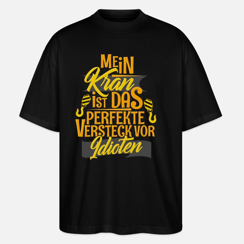 Kranführer - Stanley/Stella Oversized Unisex Bio T-Shirt Blaster 2.0 - Schwarz