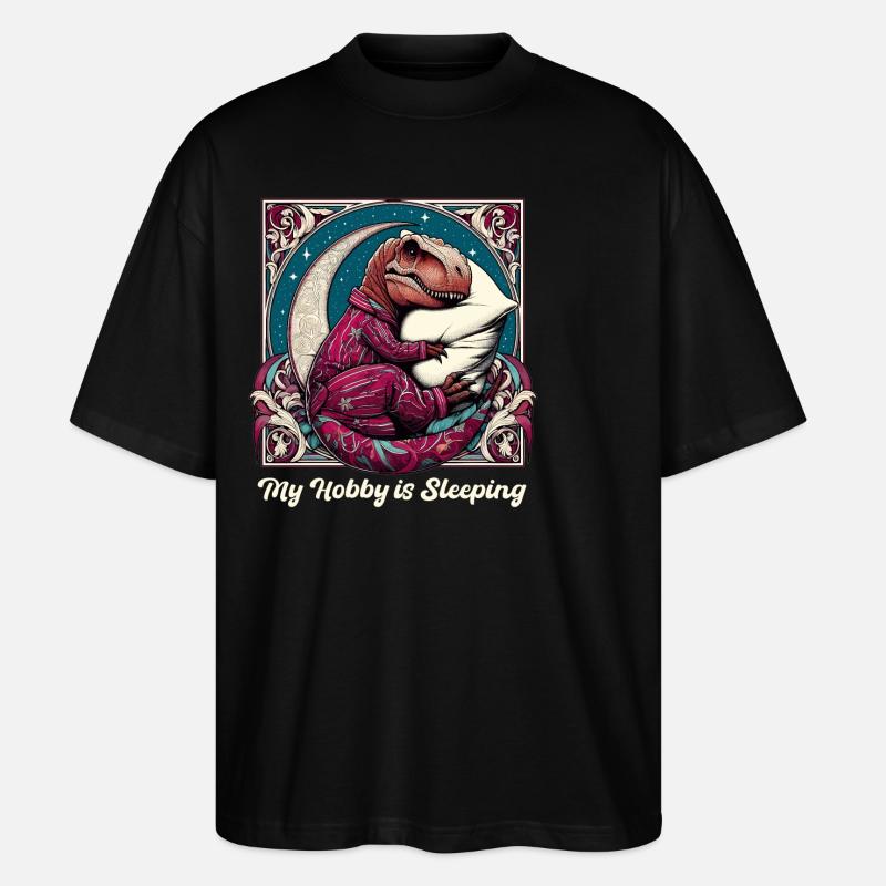 T-Rex Sleeping Hobby Gift - Stanley/Stella Oversized Unisex Organic T-shirt Blaster 2.0 - black