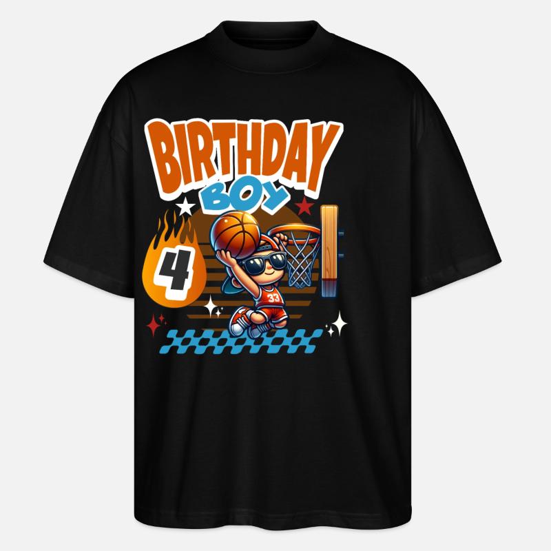 Basketball 4e anniversaire - T-shirt bio Blaster 2.0 coupe oversize Stanley/Stella Unisexe - noir