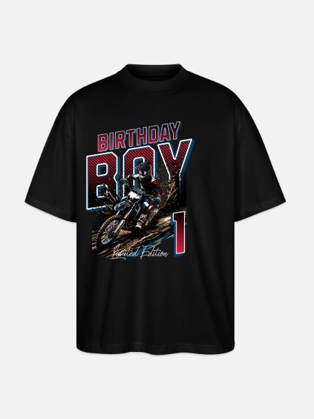 Motocross 1st Birthday - Stanley/Stella Oversized Unisex Organic T-shirt Blaster 2.0 - black