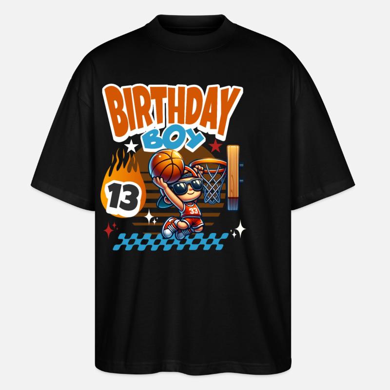 13e anniversaire de basket-ball - T-shirt bio Blaster 2.0 coupe oversize Stanley/Stella Unisexe - noir