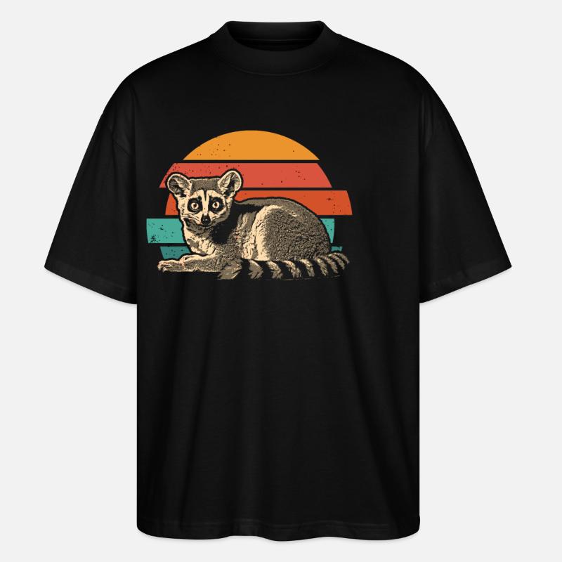 Lémurien Madagascar - T-shirt bio Blaster 2.0 coupe oversize Stanley/Stella Unisexe - noir