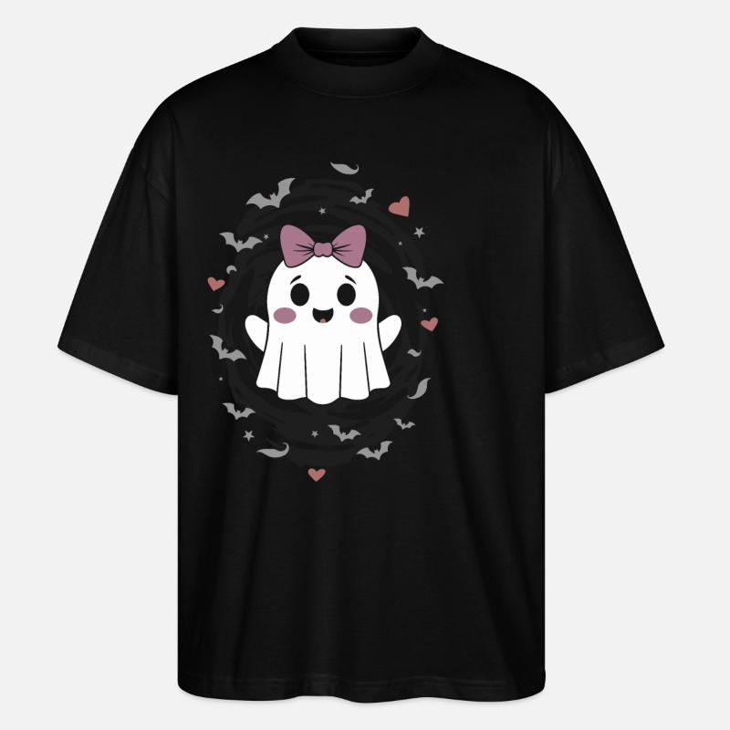 Fantôme mignon avec des chauves-souris - T-shirt bio Blaster 2.0 coupe oversize Stanley/Stella Unisexe - noir