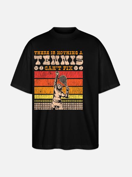 Funny Tennis Player Racket There - Stanley/Stella Oversized Unisex Organic T-shirt Blaster 2.0 - black