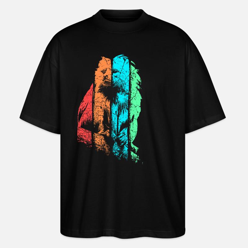 Tamarin Monkey Primate - Stanley/Stella Oversized Unisex Organic T-shirt Blaster 2.0 - black