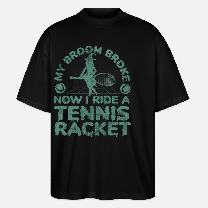 Funny Tennis Player Racket - Stanley/Stella Oversized Unisex Bio T-Shirt Blaster 2.0 - Schwarz