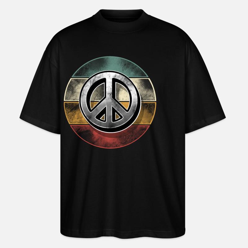 Peacezeichen - Stanley/Stella Oversized Unisex Bio T-Shirt Blaster 2.0 - Schwarz