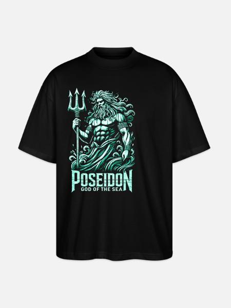 Poseidon - Gott der Meere - Stanley/Stella Oversized Unisex Bio T-Shirt Blaster 2.0 - Schwarz