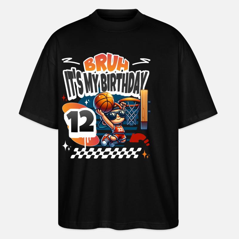 12e anniversaire de basket-ball - T-shirt bio Blaster 2.0 coupe oversize Stanley/Stella Unisexe - noir