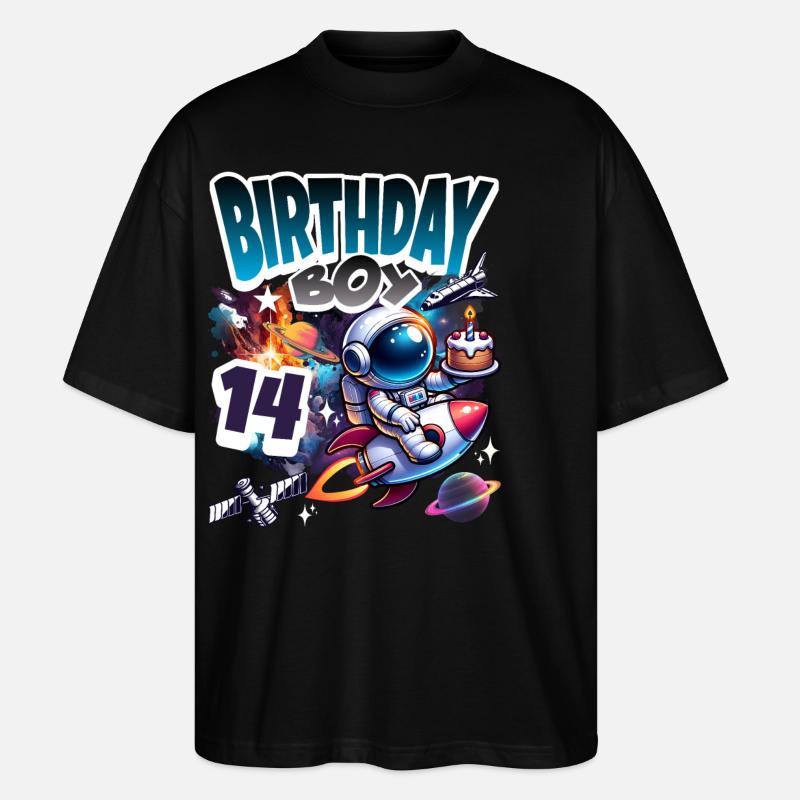 Astronaute 14e anniversaire Espace - T-shirt bio Blaster 2.0 coupe oversize Stanley/Stella Unisexe - noir
