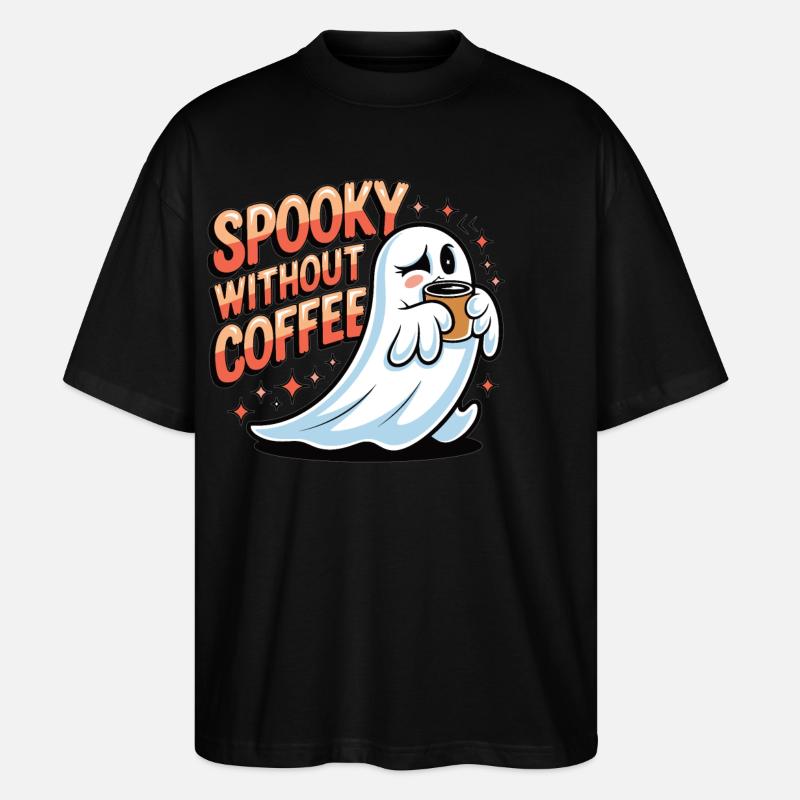 Spooky without coffee? Impossible! - Stanley/Stella Oversized Unisex Organic T-shirt Blaster 2.0 - black