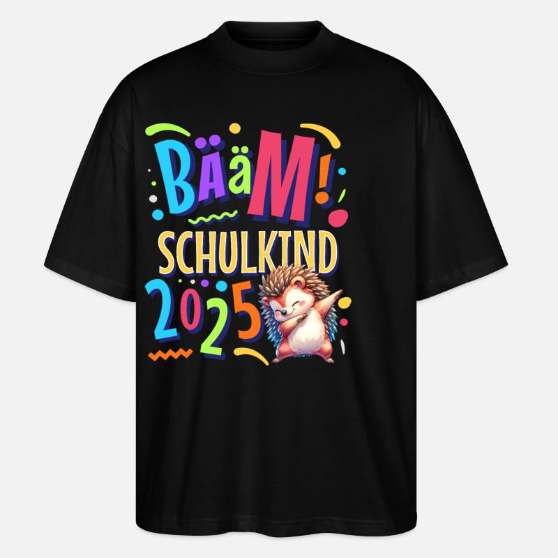 Bääm Écolier 2025 Dabbing Hérisson - T-shirt bio Blaster 2.0 coupe oversize Stanley/Stella Unisexe - noir