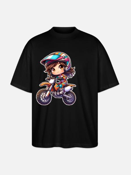 Motocross Mädchen - Stanley/Stella Oversized Unisex Bio T-Shirt Blaster 2.0 - Schwarz