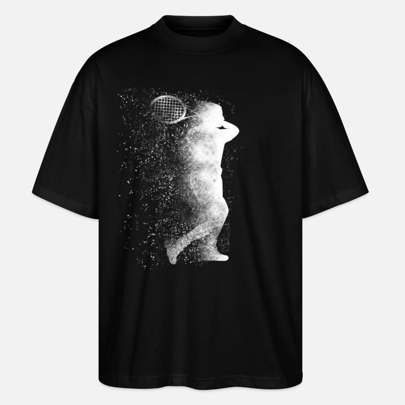 Funny Tennis Player Racket - Stanley/Stella Oversized Unisex Organic T-shirt Blaster 2.0 - black