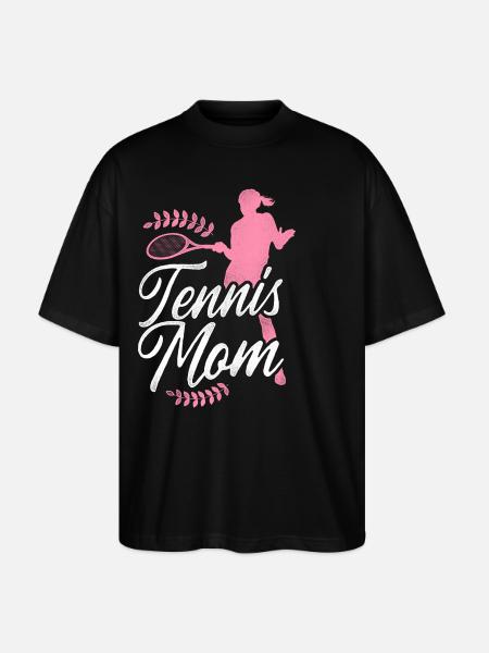 Funny Tennis Player Racket Mom - Stanley/Stella Oversized Unisex Organic T-shirt Blaster 2.0 - black