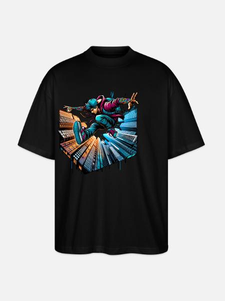 Parkour - Stanley/Stella Oversized Unisex Bio T-Shirt Blaster 2.0 - Schwarz