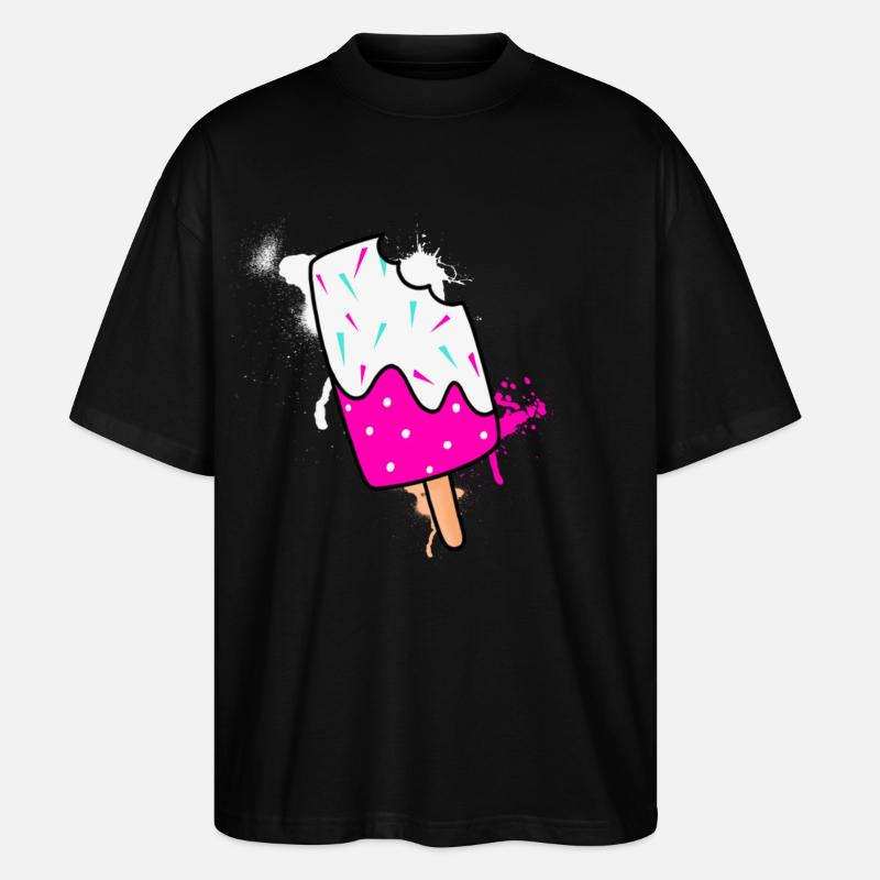 Eiscreme - Stanley/Stella Oversized Unisex Bio T-Shirt Blaster 2.0 - Schwarz